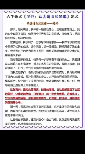 六年级下册第三单元作文怎么写_如何让真情自然流露-第1张图片-星辰妙记