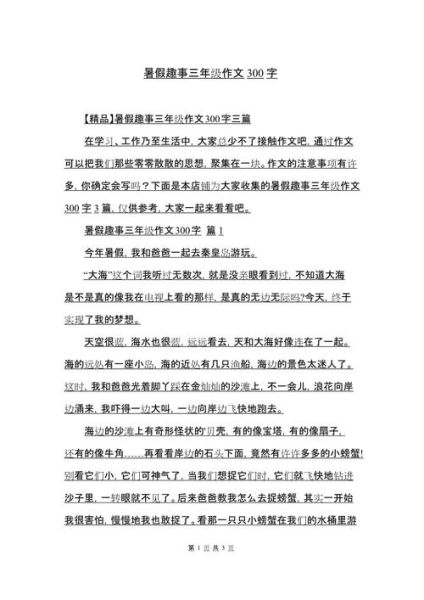 暑假作文300字怎么写_暑假作文300字优秀范文-第3张图片-星辰妙记