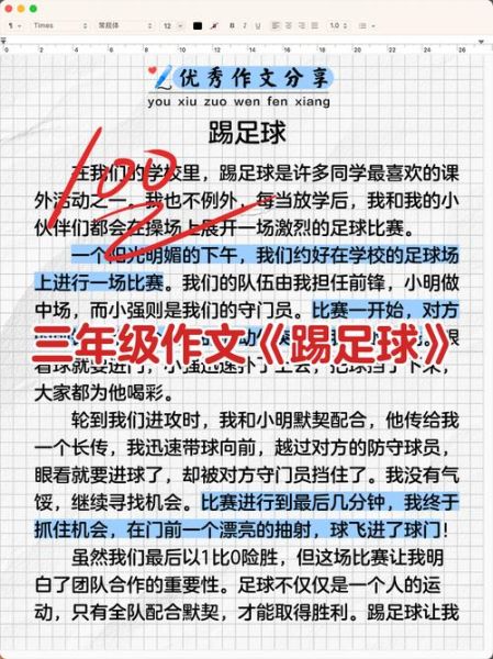 足球作文怎么写_足球作文写作技巧-第1张图片-星辰妙记