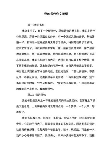 我的书包怎么整理_小学生书包作文怎么写-第2张图片-星辰妙记