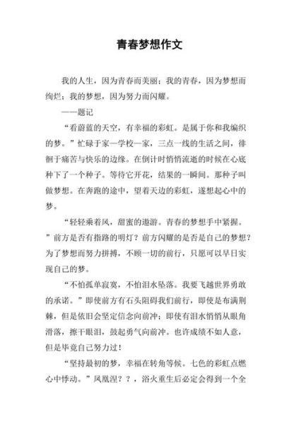 青春梦想作文800字怎么写_青春梦想作文800字范文-第2张图片-星辰妙记