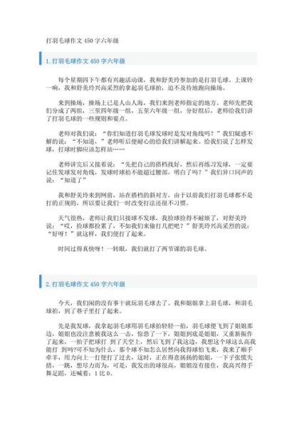 打羽毛球作文怎么写_打羽毛球作文开头怎么写-第3张图片-星辰妙记