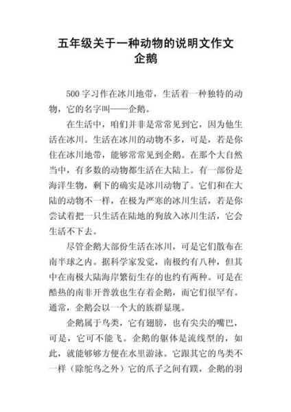 企鹅怎么写作文_企鹅作文400字范文-第1张图片-星辰妙记