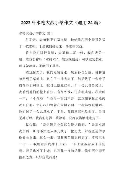 打水仗作文400字怎么写_打水仗作文开头结尾-第2张图片-星辰妙记