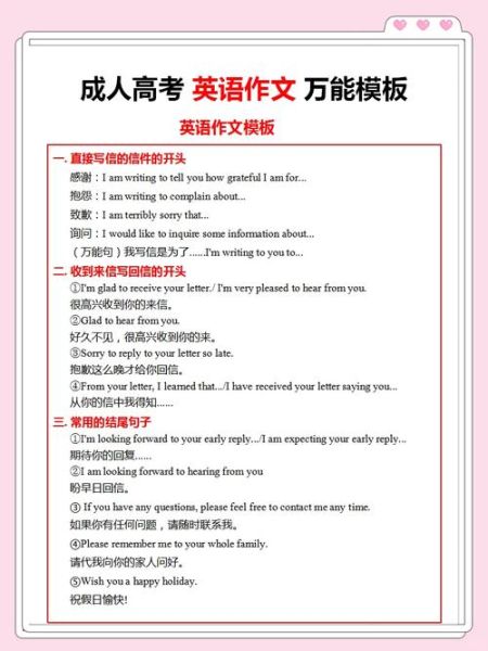 成人高考英语作文怎么写_万能模板有哪些-第2张图片-星辰妙记