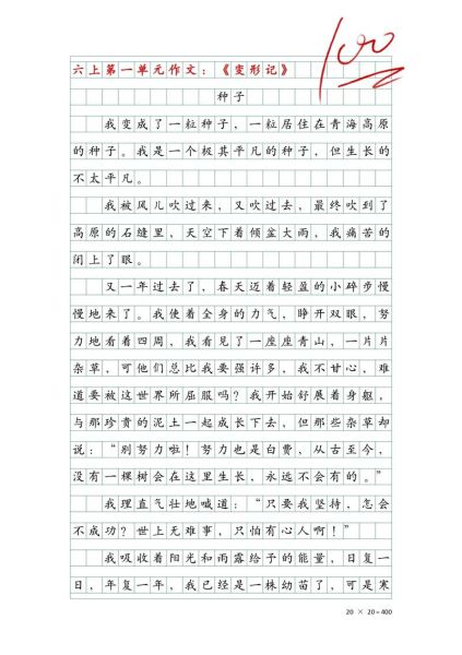 六年级上册作文怎么写_如何写出高分范文-第3张图片-星辰妙记