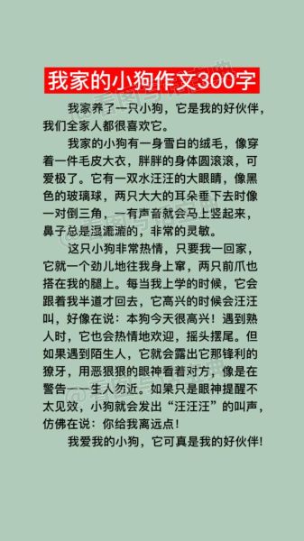 我家的小狗作文怎么写_三年级300字范文-第1张图片-星辰妙记