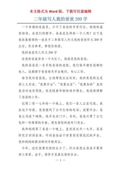 我的爸爸作文怎么写_二年级写人范文参考-第3张图片-星辰妙记